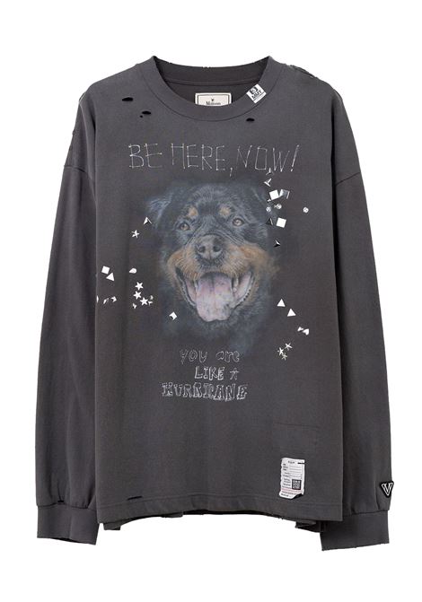 t-shirt ls dog printed uomo nera MAISON MIHARA YASUHIRO | J15LT751BLACK